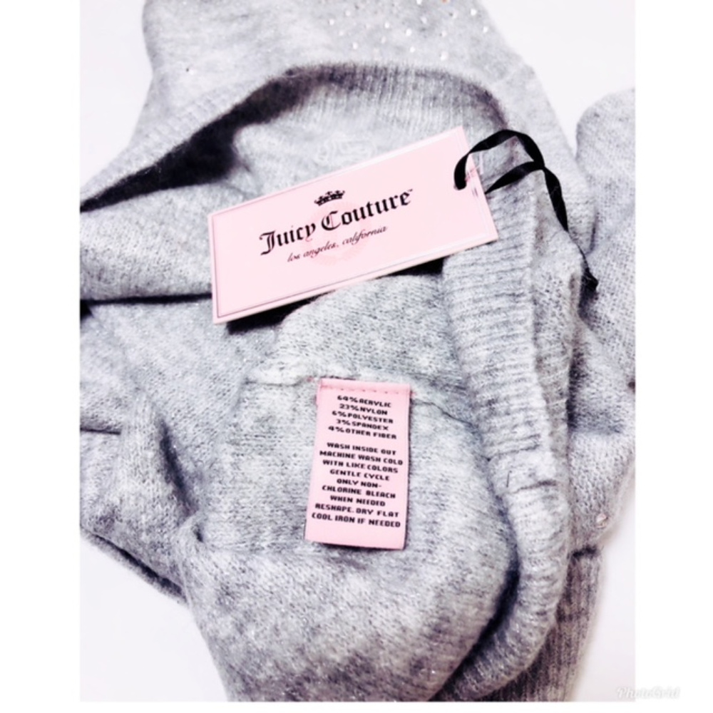Juicy Couture Gray Embellished Sweater XS NWT - Picture 7 of 8